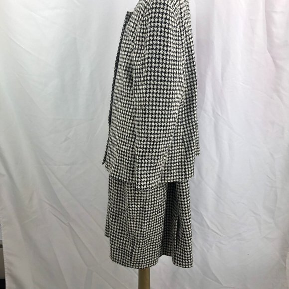 Vintage Pendleton Wool Black White Houndstooth Separates Suit Blazer Jacket Skir - Picture 6 of 15